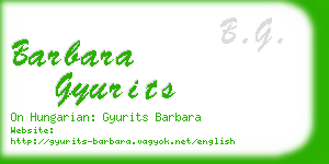 barbara gyurits business card